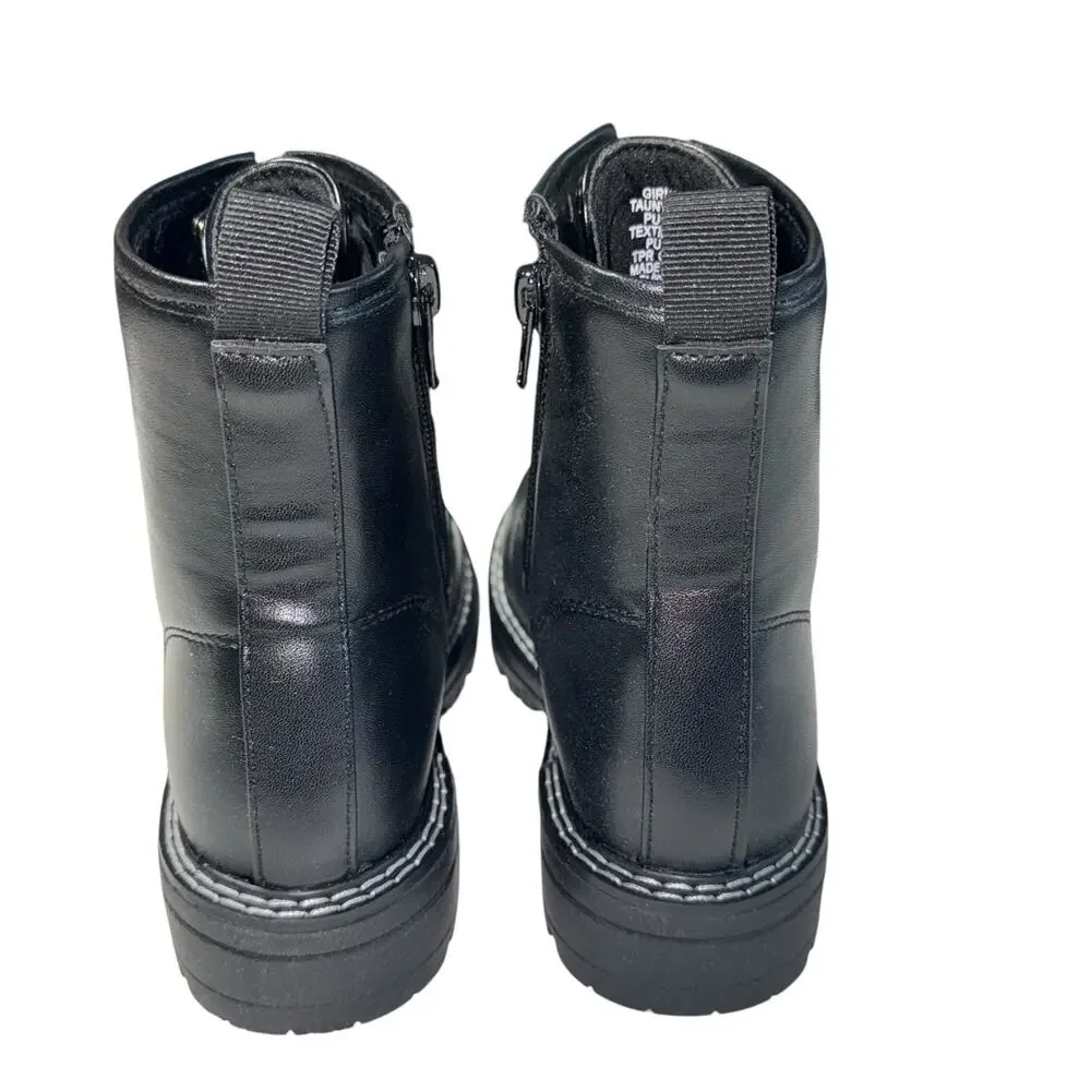 MIA Kids Boots Toddler Girls Taunya Side Zip Combat Black Moto SZ/ 13
